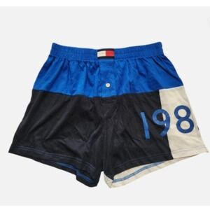 Tommy Hilfiger Men's Boxer Button Fly Tag less Blue 1985 Size Small